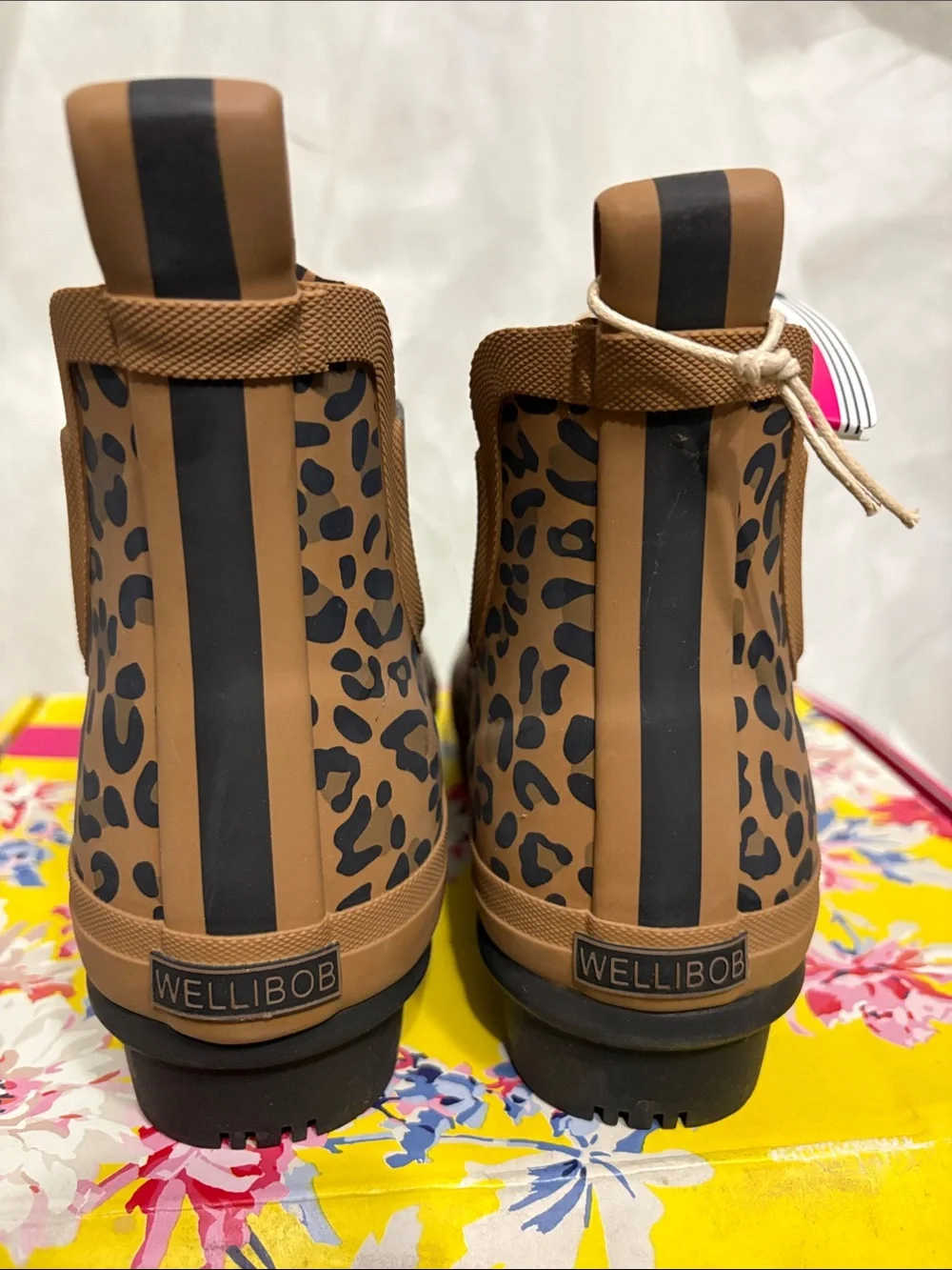 Joules Leopard Print Rain Boots size US 10 NWT